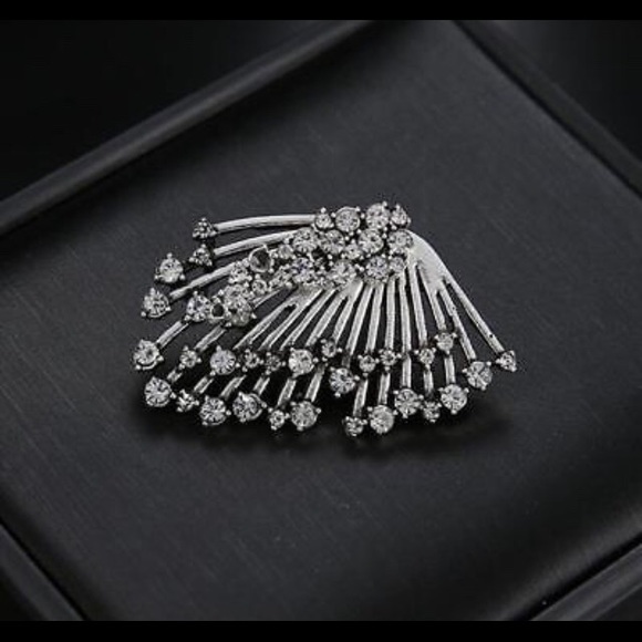 ❤️gorgeous pair silver zircon studded rhinestone - Picture 2 of 5